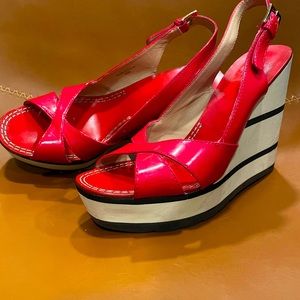 Kate Spade Leather Wedge Heels 8.5